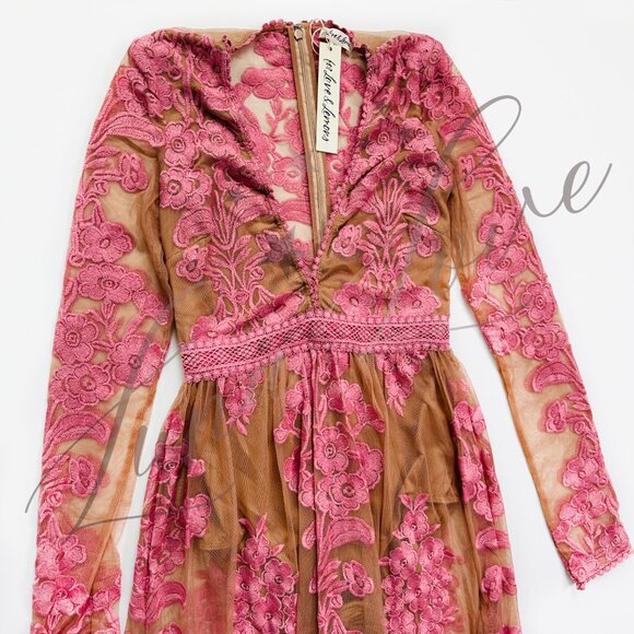 FOR LOVE & LEMONS x FREE PEOPLE Temecula Maxi Dress In Pink NWT - Picture 5 of 13